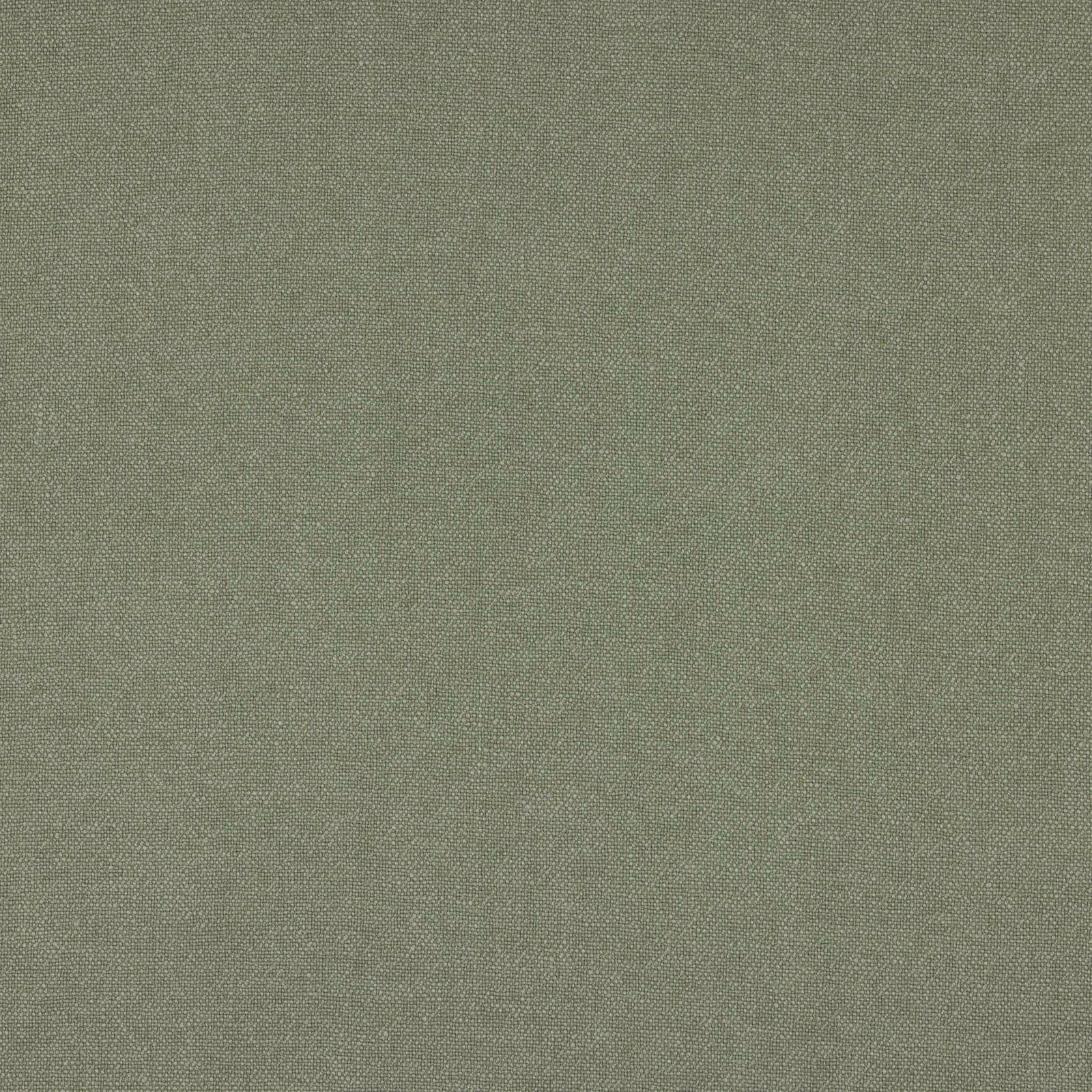 Soft sage-olive plain weave linen fabric with fine texture