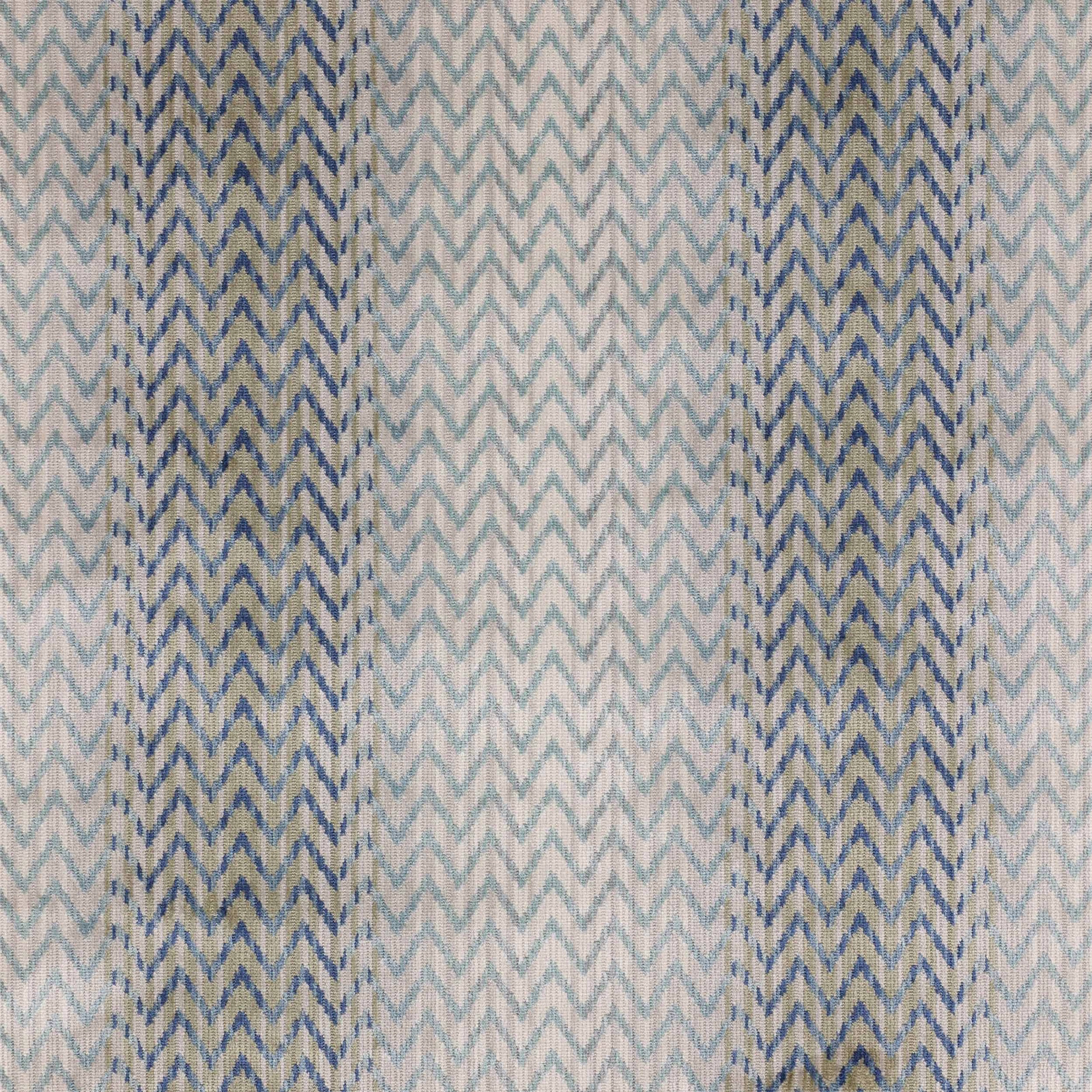 Pale blue and ivory chevron velvet swatch with soft brushed sheen