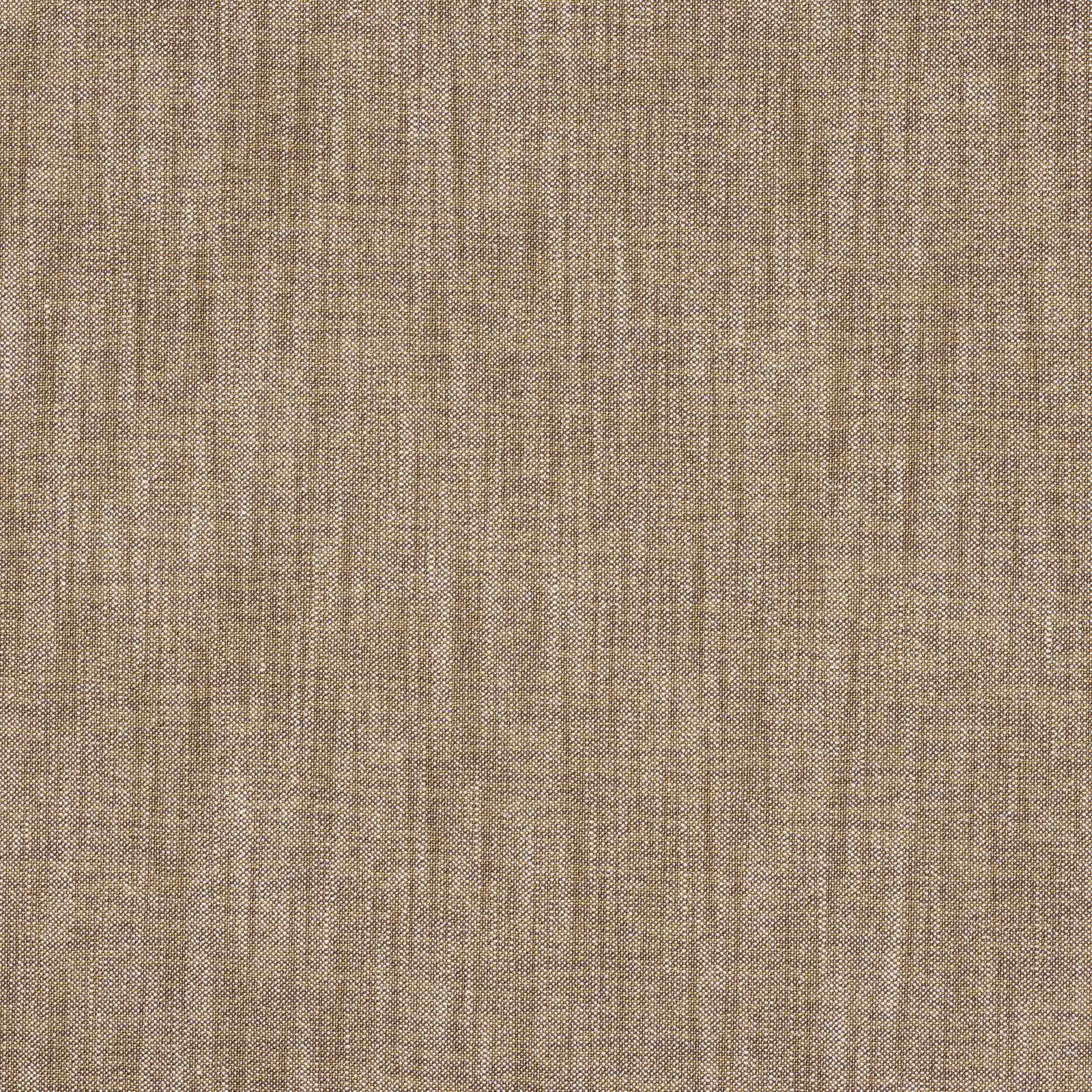 Close-up of a warm curry-brown woven fabric with a fine linen slub texture