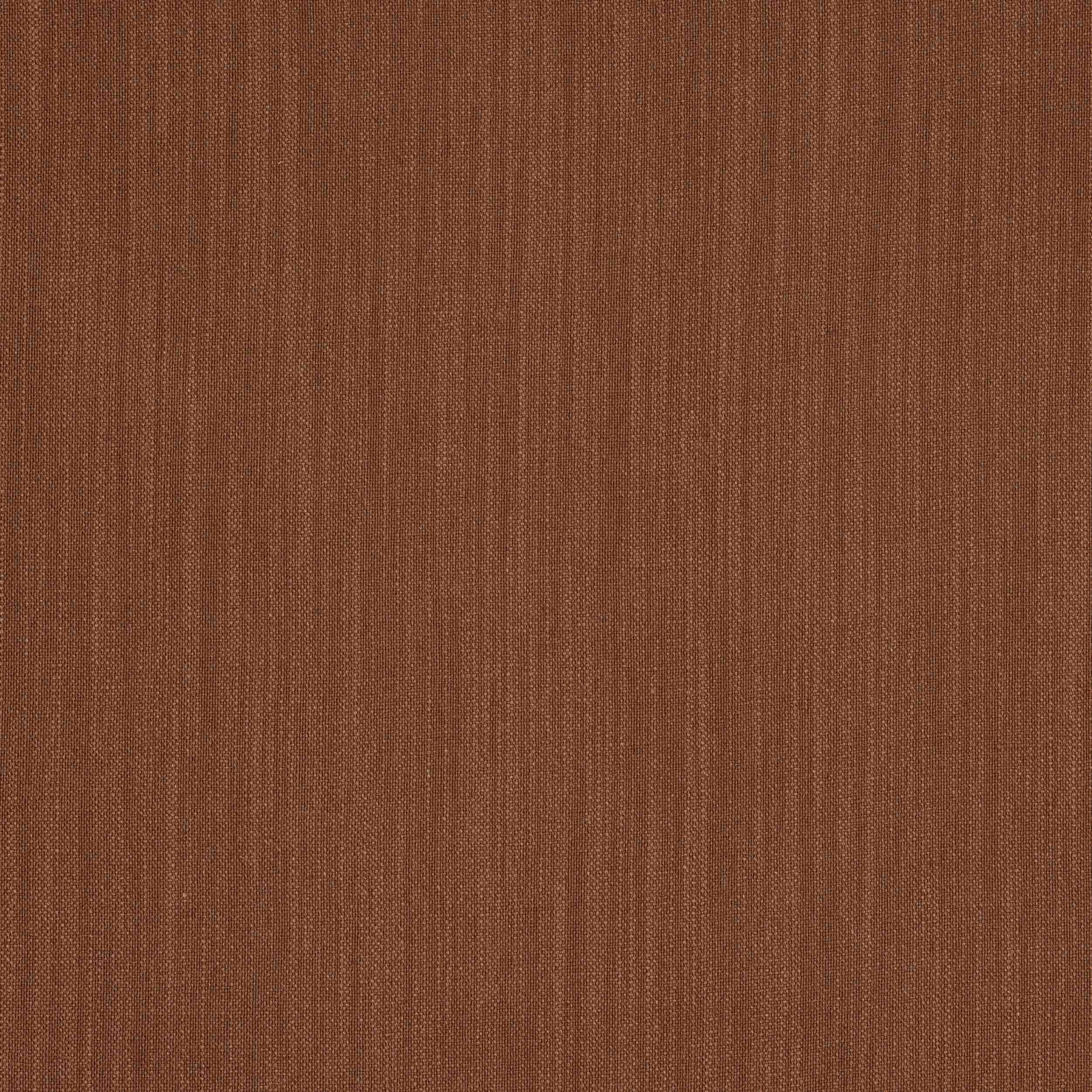 Warm brick-brown plain woven fabric with fine linen texture