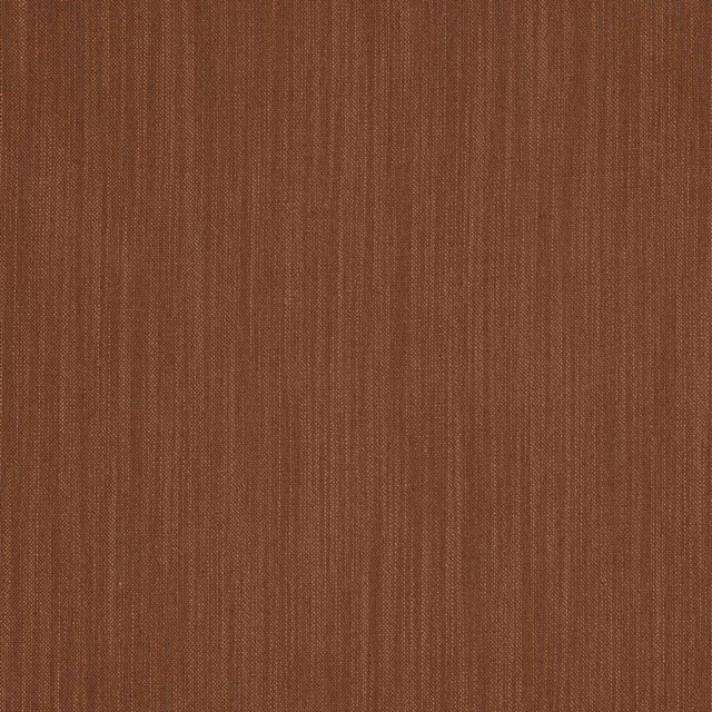 Warm brick-brown plain woven fabric with fine linen texture