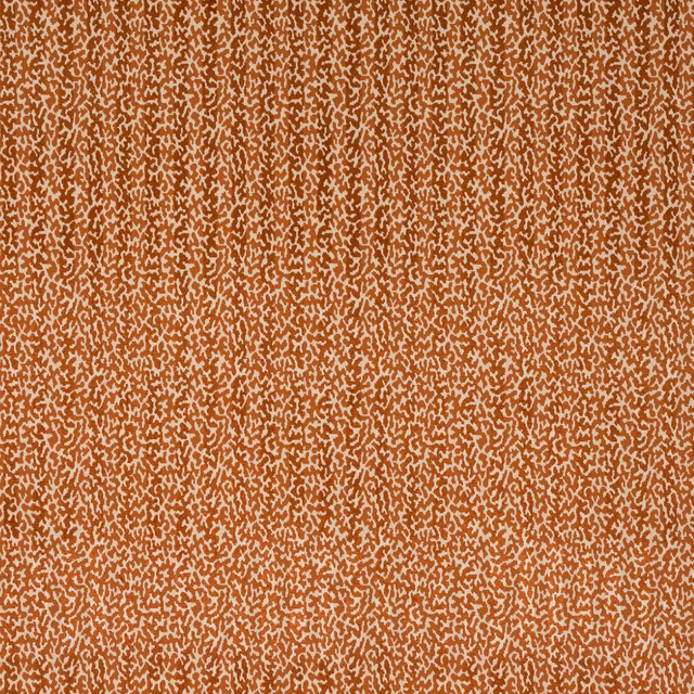Copper terracotta abstract velvet-style fabric with small all-over pattern