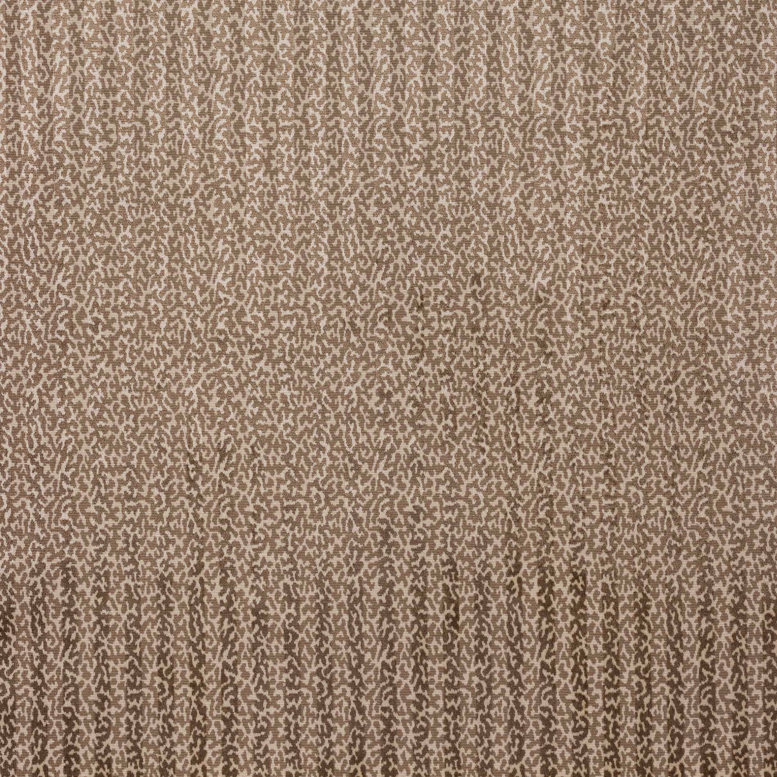Greige patterned velvet swatch with small taupe abstract motif and gathered lower edge