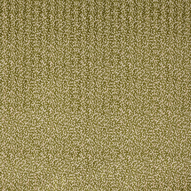Mottled olive and oat velvet with a fine abstract all-over pattern