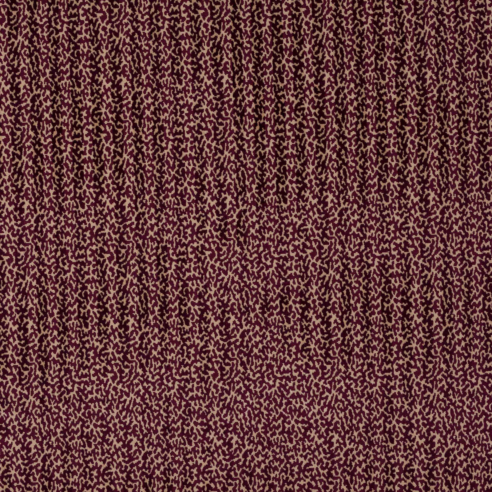 Deep prune velvet fabric with fine abstract mottled pattern and soft sheen