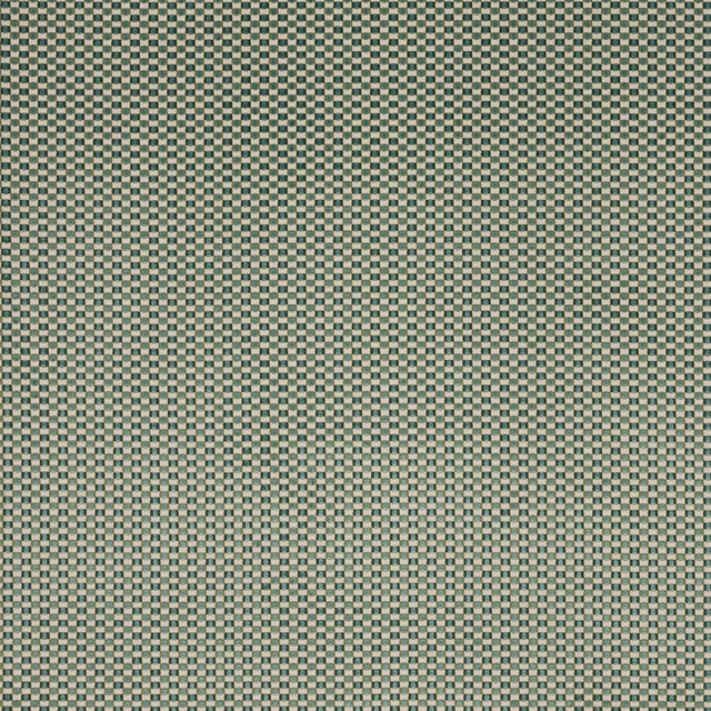 Small aqua and pale neutral check velvet fabric with a tight woven texture