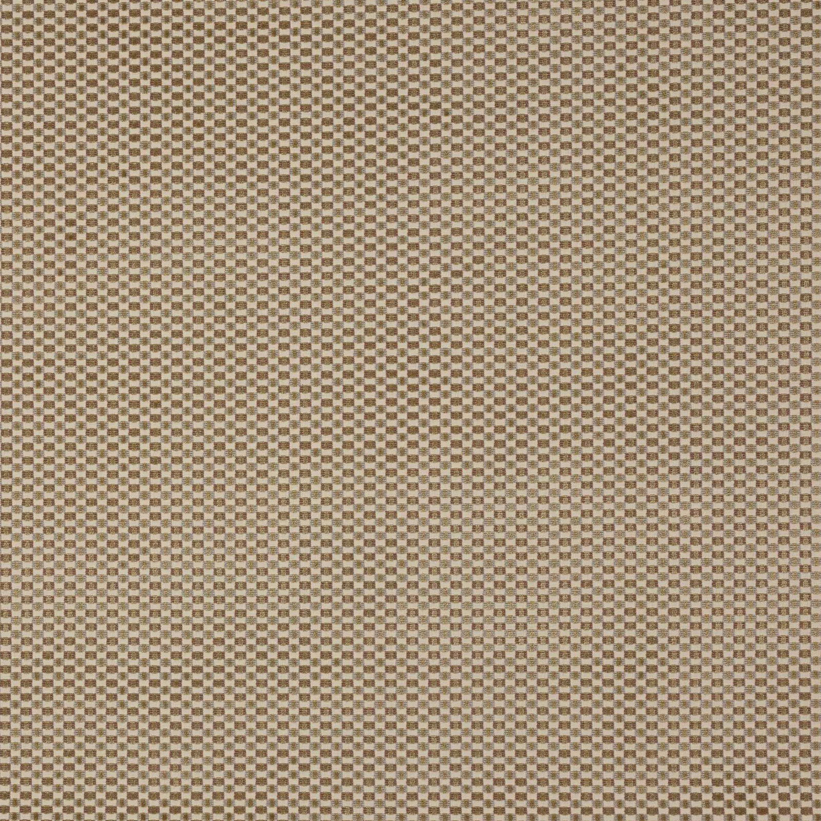 Small beige and taupe checker velvet fabric swatch with fine woven texture