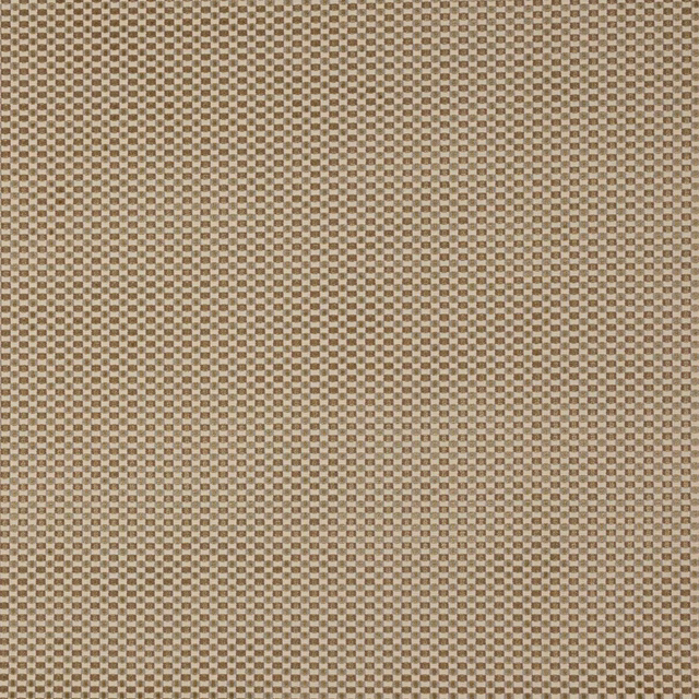 Small beige and taupe checker velvet fabric swatch with fine woven texture