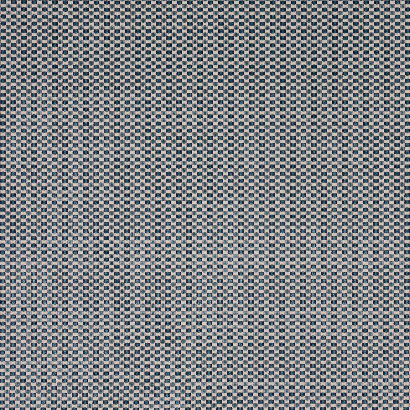 Small blue-green checked woven fabric with a neat textured surface