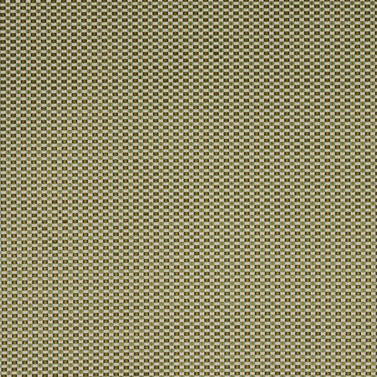 Small olive and stone checkerboard velour fabric with a soft textured sheen
