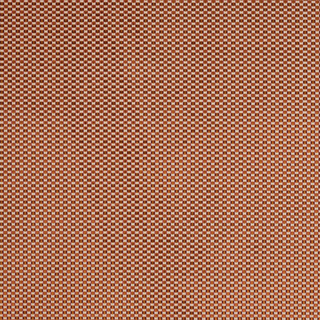 Small terracotta and cream check woven fabric with a textured, velvety look