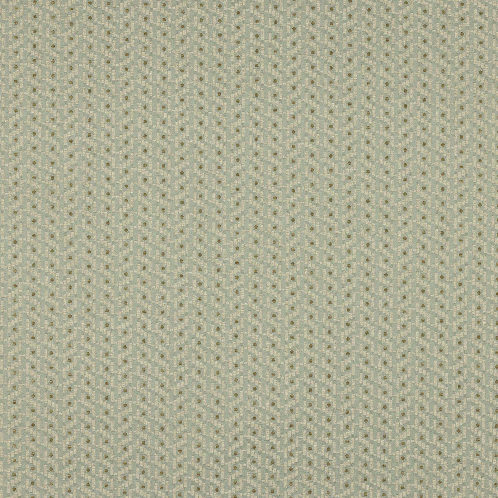 Pale celadon geometric woven fabric with tiny dotted texture