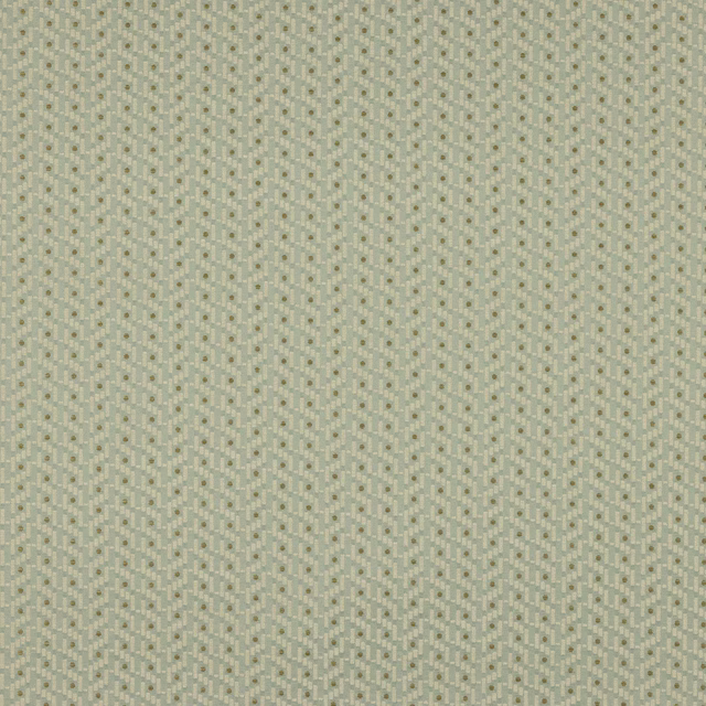 Pale celadon geometric woven fabric with tiny dotted texture