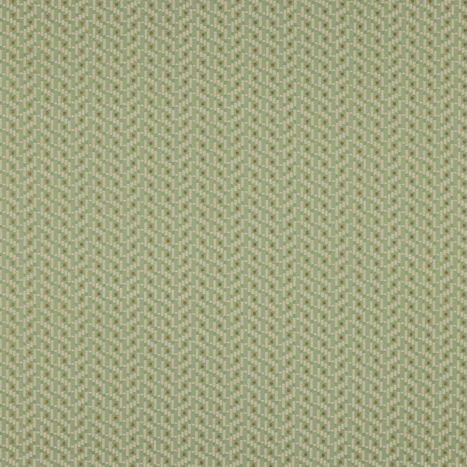 Small woven jade green check fabric with pale cream and sage texture