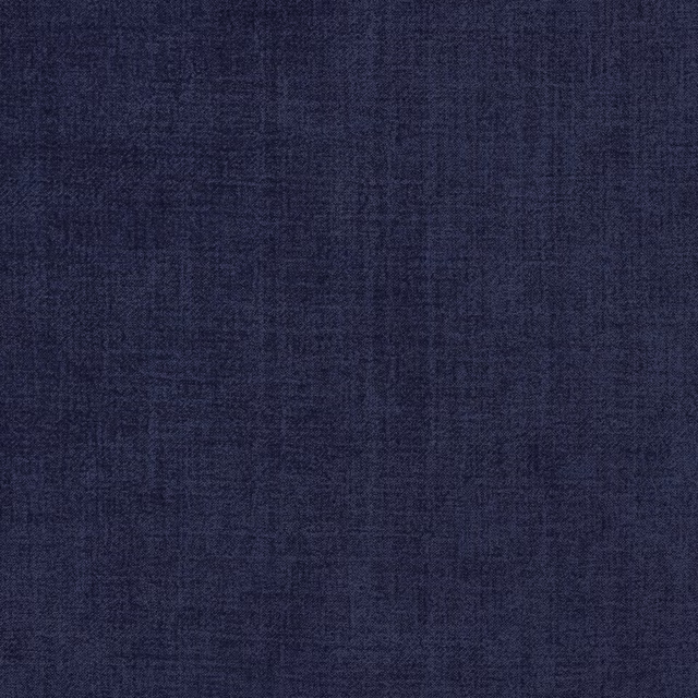 Deep indigo blue plain weave fabric with a softly textured linen-like surface