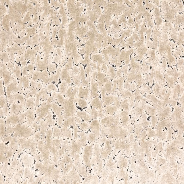 Soft mink-beige abstract velvet with dark speckled detailing