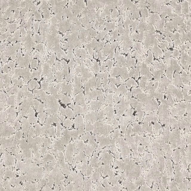 Pale silver-grey velvet with an abstract mottled pattern and soft sheen