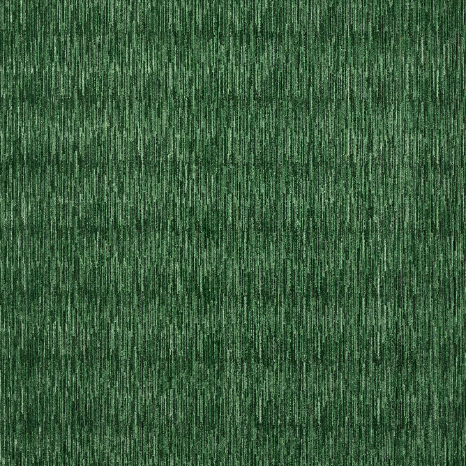 Deep emerald green velvet swatch with fine vertical striations and soft pile sheen