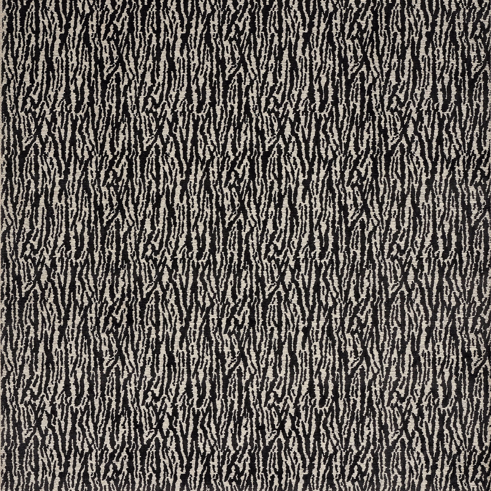 Charcoal and ivory abstract velvet with tight vertical repeat