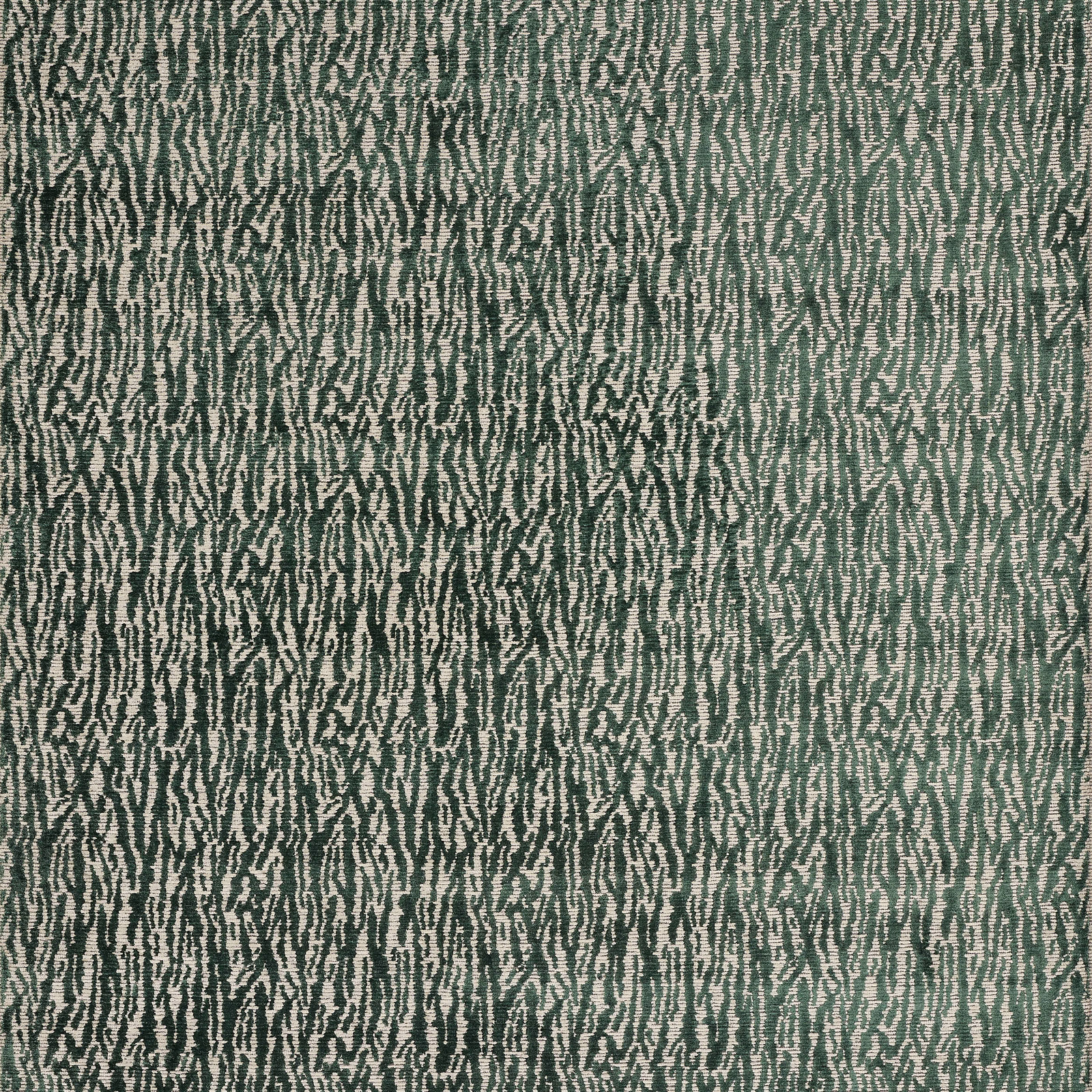 Olive green textured velvet swatch with pale ground and organic vertical striations
