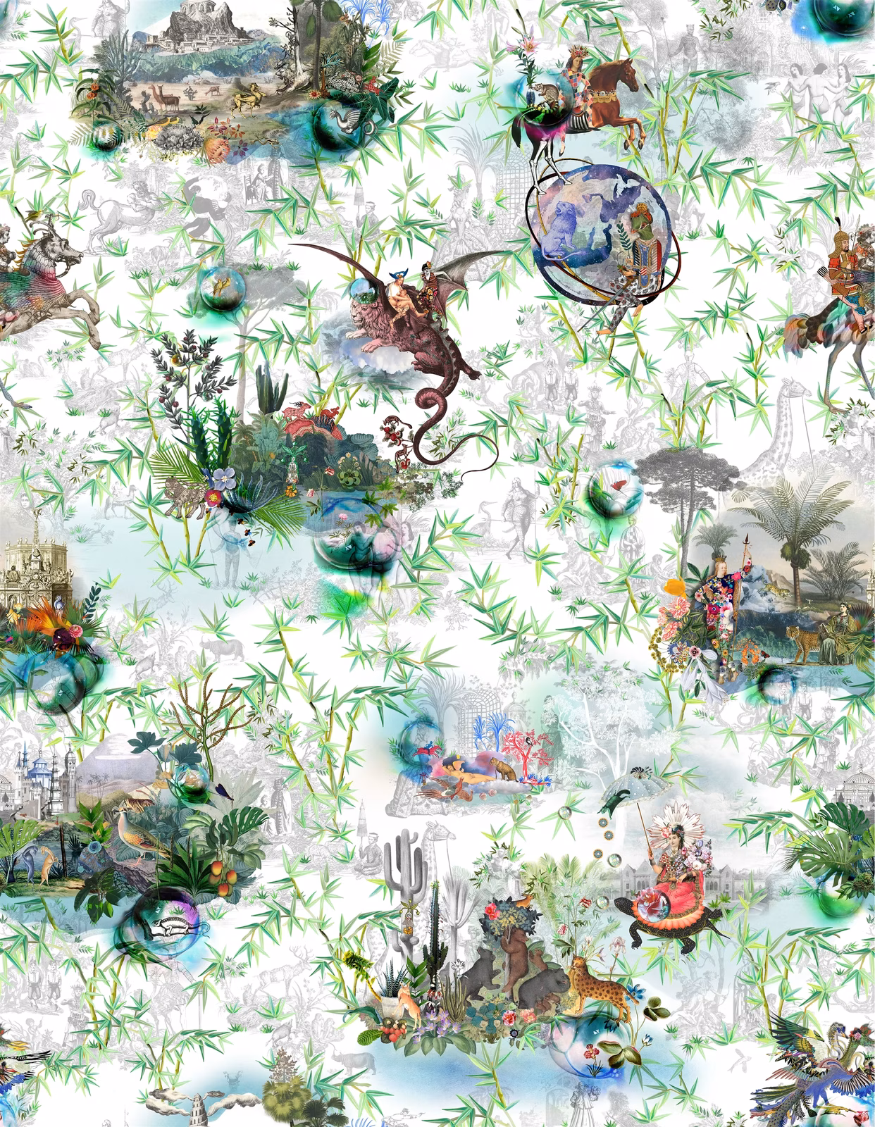 Reveries Vert Buis fabric