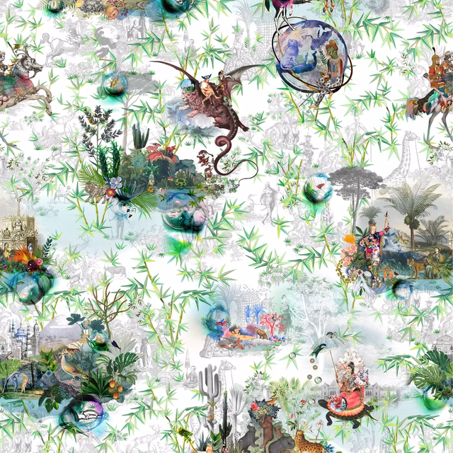 Reveries Vert Buis fabric
