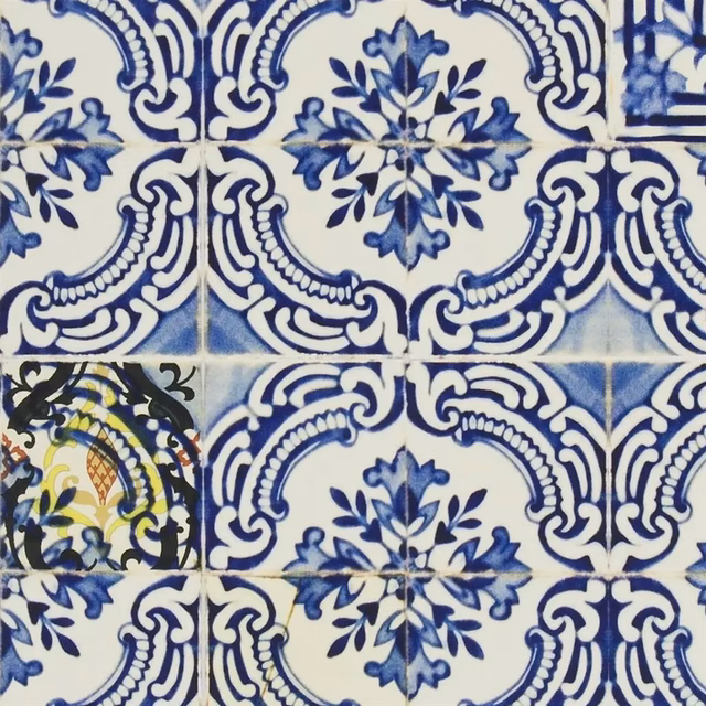 Patio Cobalt Wallpaper fabric