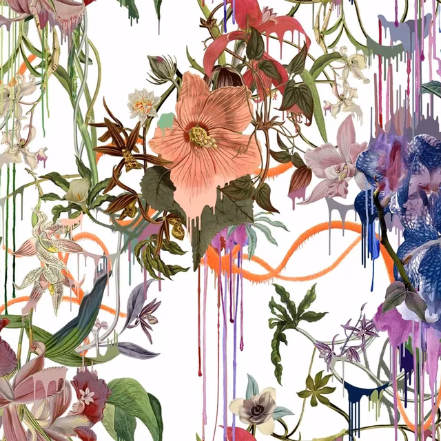 Orchids Fantasia Perce Neige fabric