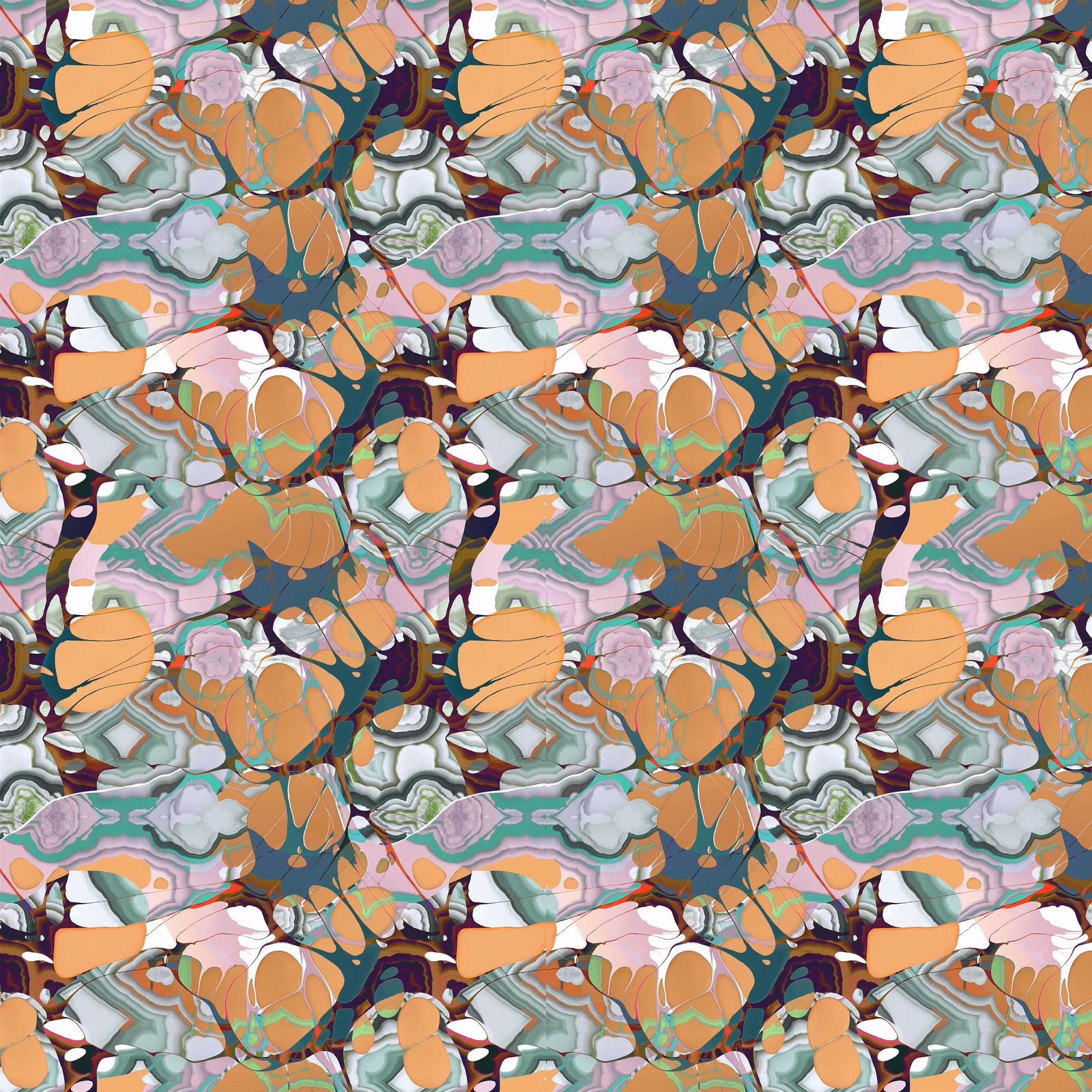 Kaoscope Soft Tangerine fabric