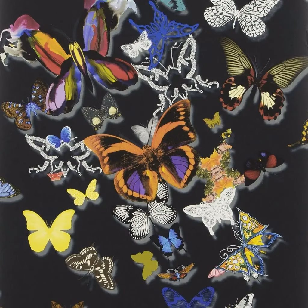 Butterfly Parade Oscuro Wallpaper fabric