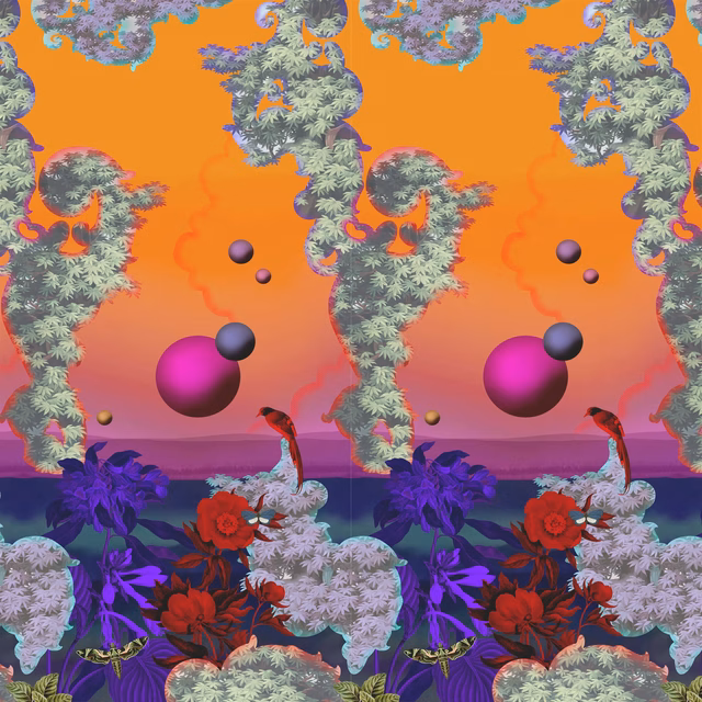 Novafrica Sunset Scene 2 Tangerine fabric