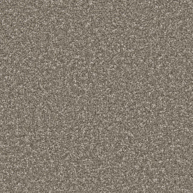 Warm grey-taupe carpet with fine mottled flecks and a dense textured surface