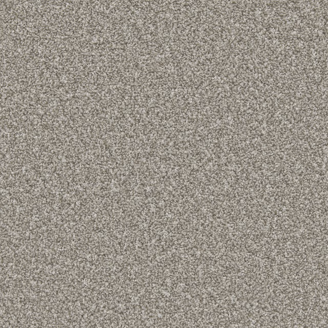 Dense taupe-grey carpet pile with fine cream and brown flecking