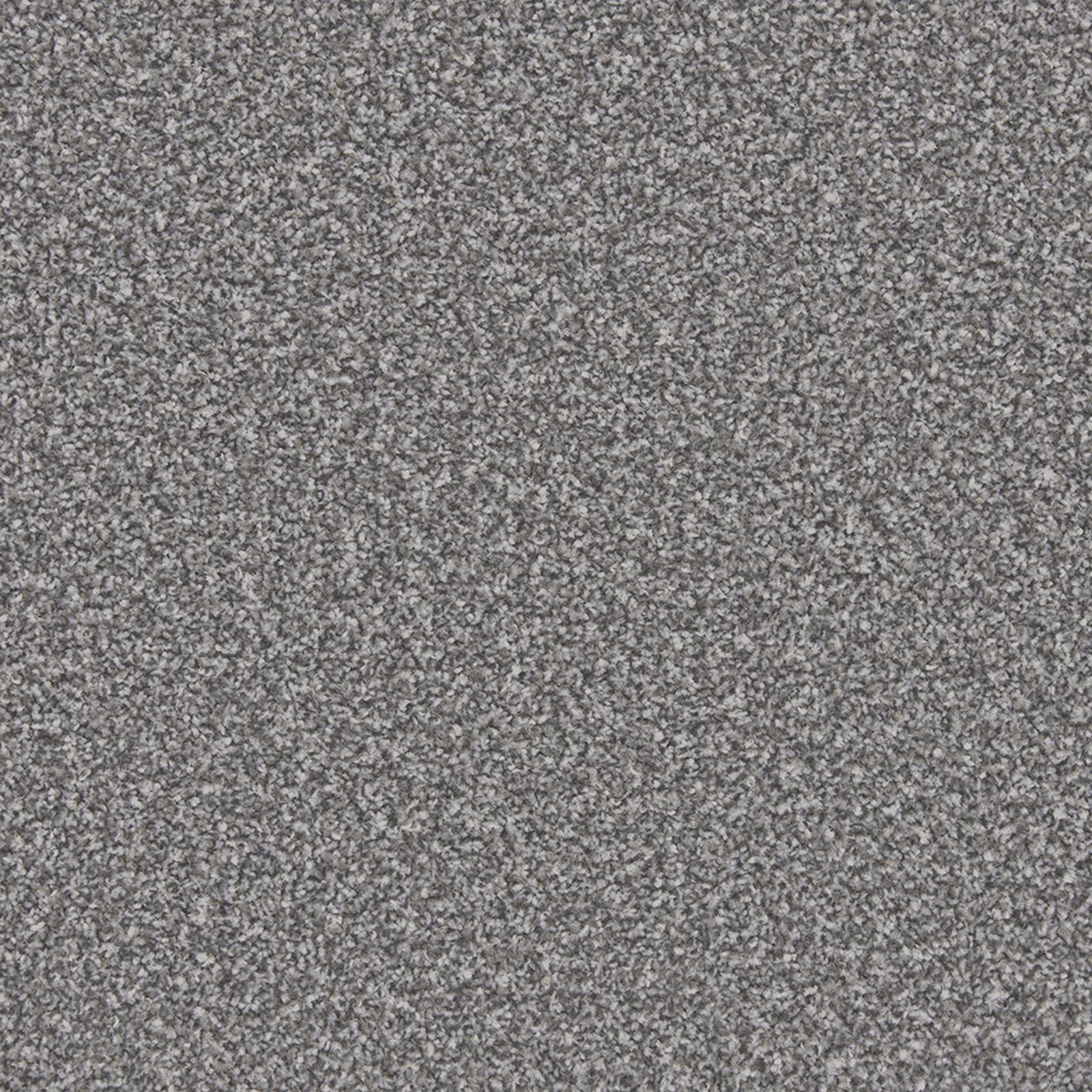 Close-up of cool grey carpet with charcoal and silver mottled texture