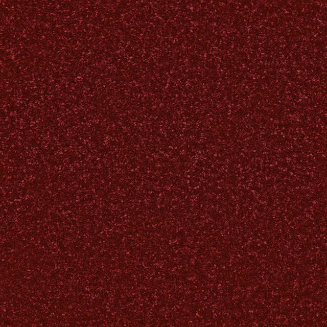 Deep scarlet red carpet with dense burgundy flecked pile and tactile texture