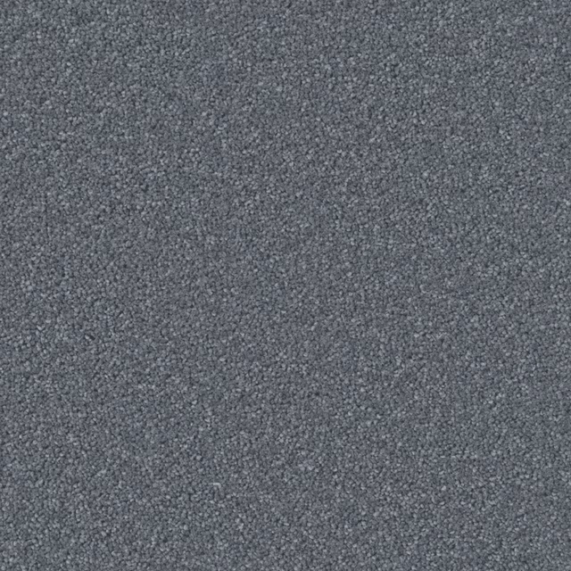 Close-up of cool slate-grey carpet with a dense peppered wool twist texture