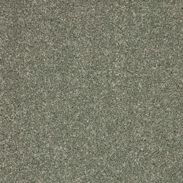 Muted olive-grey carpet swatch with dense, softly flecked short pile