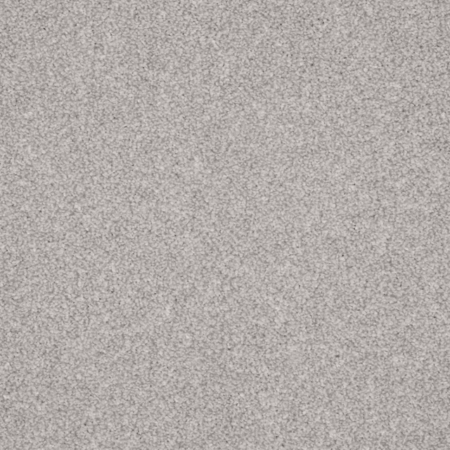 Cool pale-grey carpet with a fine, softly mottled Saxony pile texture