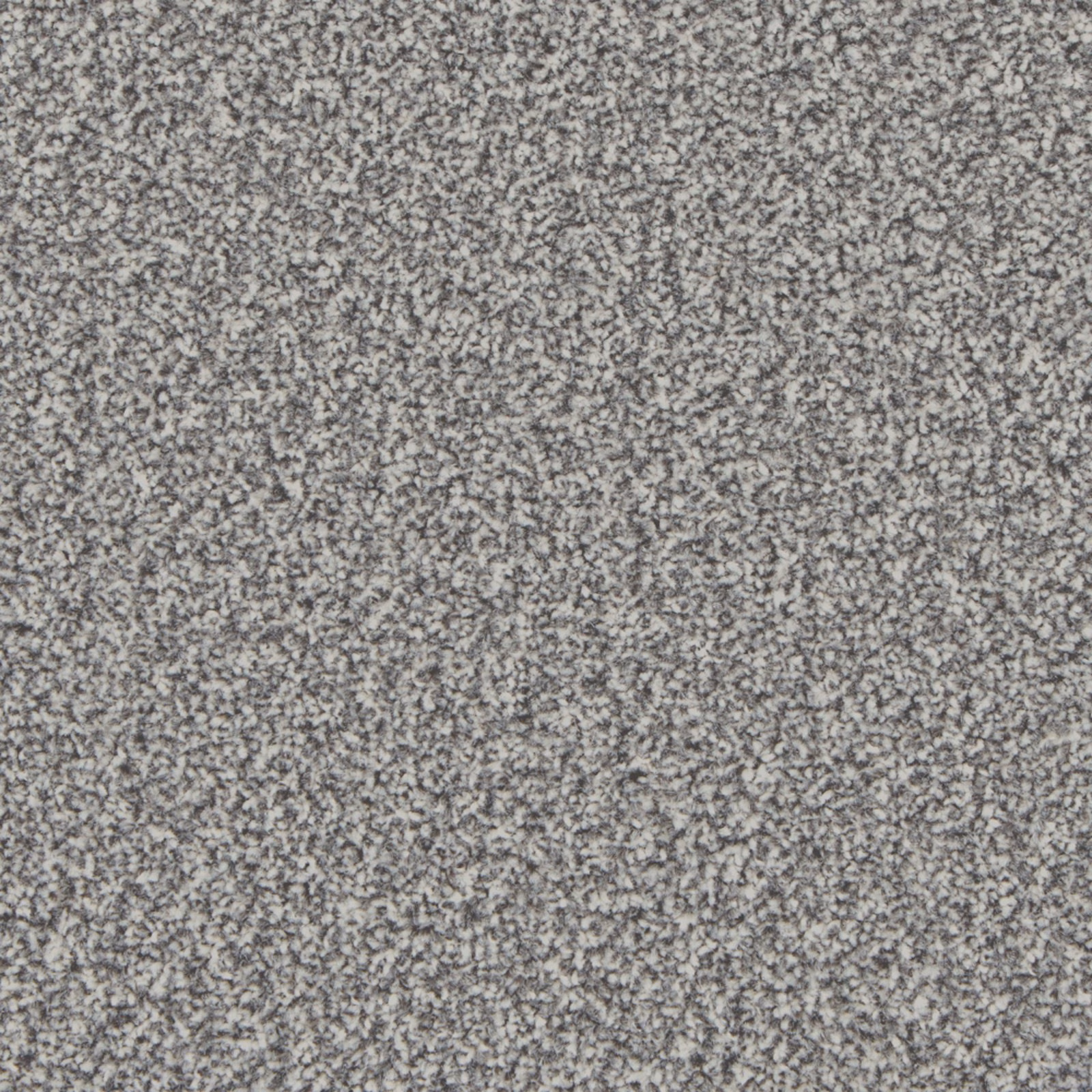 Cool silver-grey carpet with dense, finely mottled flecks and a nubby texture