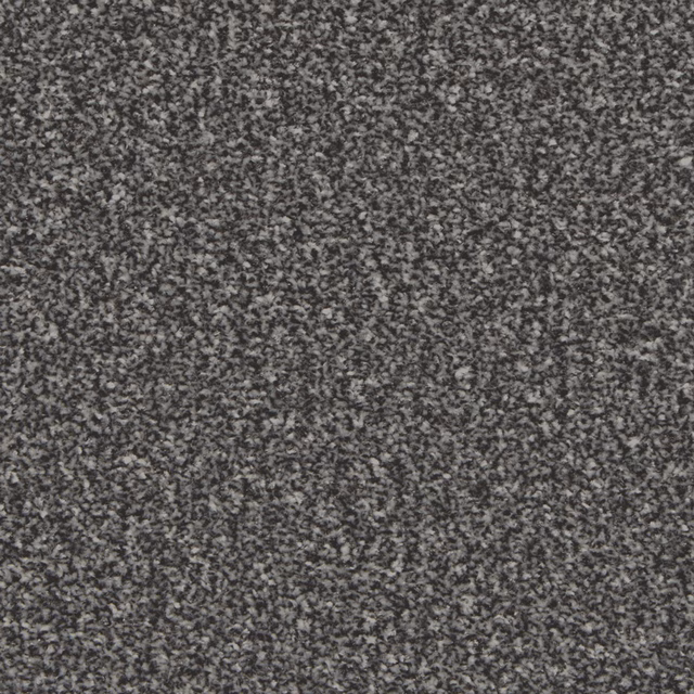 Close-up of charcoal and slate-grey mottled carpet with dense flecked texture