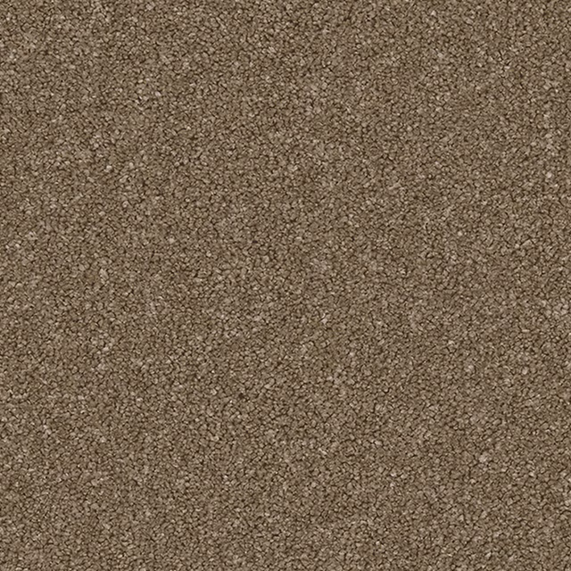 Warm taupe-brown carpet with dense, finely mottled textured pile