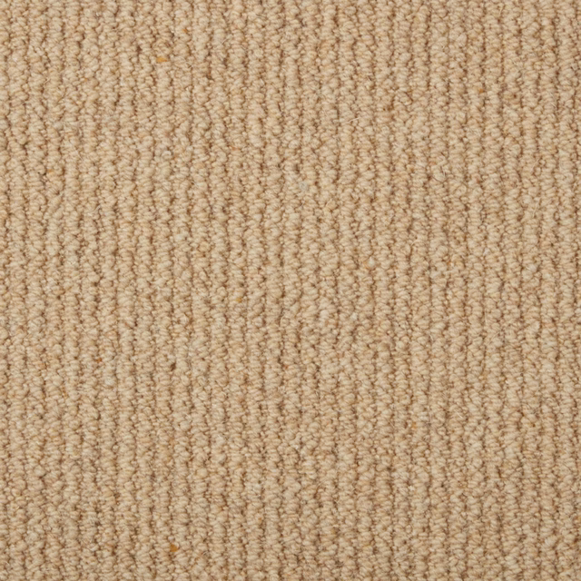 Warm sandy beige Wool Loop carpet with tightly ridged loop texture