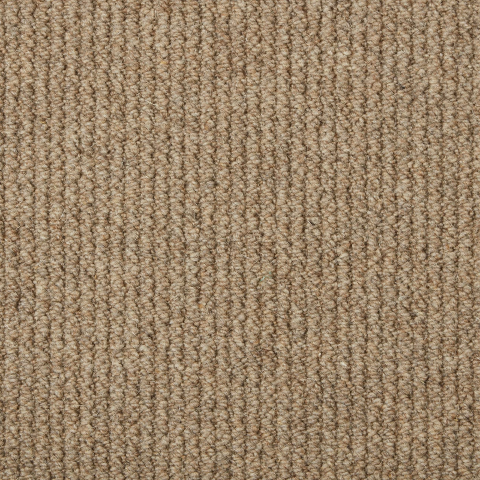 Warm stone-beige carpet with tightly looped, narrow vertical rib texture