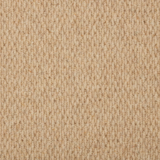 Warm sandy beige wool loops in irregular vertical rows with subtle tan flecking