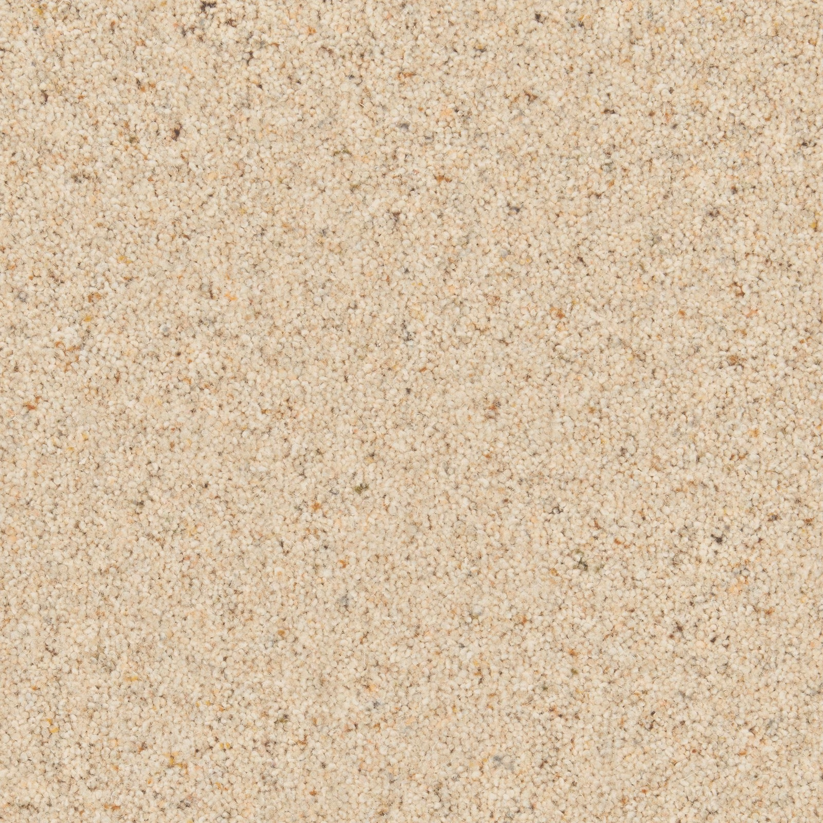 Pale oatmeal carpet with dense twist texture and tiny natural flecks