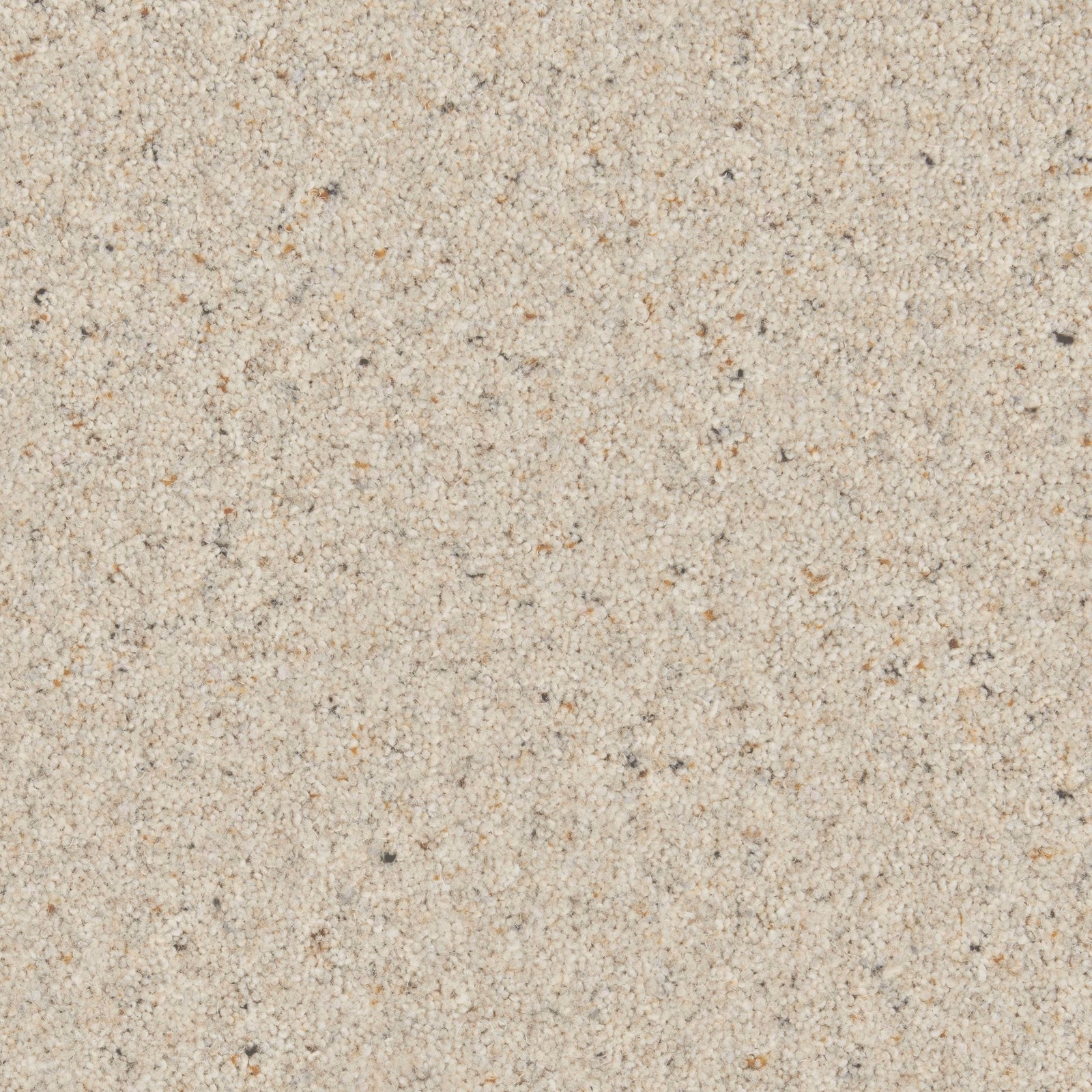 Close-up of warm beige wool twist carpet with cream and charcoal flecks