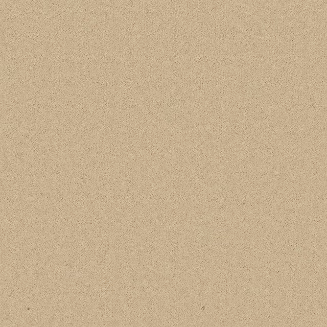 Warm beige carpet swatch showing a fine peppered wool-twist texture