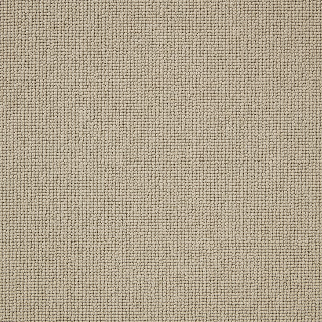 Warm fawn beige carpet swatch with a dense, fine loop texture and subtle taupe flecks