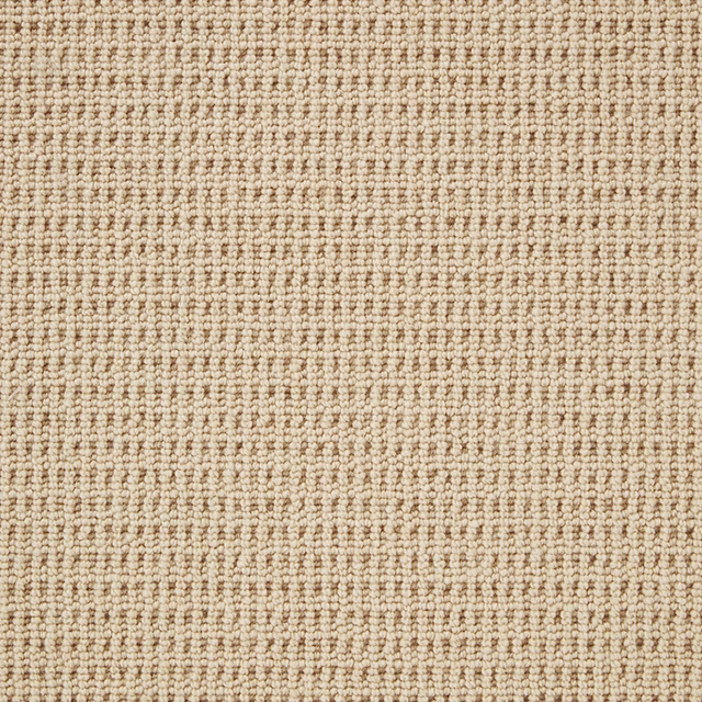 Warm oat-beige Wool Loop carpet with dense rows of softly flecked rounded loops