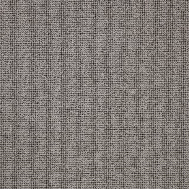Close-up of cool graphite-grey carpet with a dense, even wool loop texture
